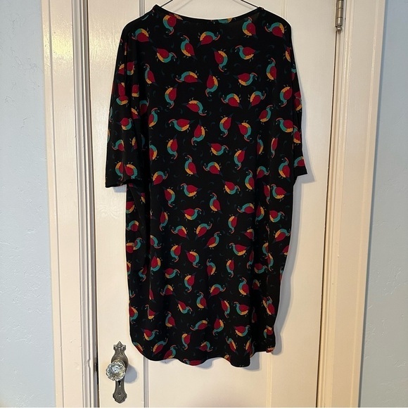 Lularoe Shirt Bird Print Simply Comfortable Wrinkle Free Drop Shoulder Size M - Picture 7 of 8